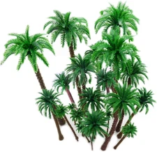 20Pcs Model Palm Trees Diorama Scenery for Train Railroad Cake Topper 1:150