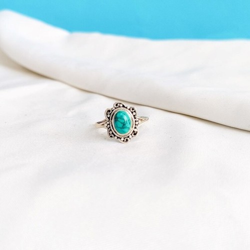 925 Sterling Silver Turquoise Oval Shape Handmade 100% GENUINE Ring | eBay