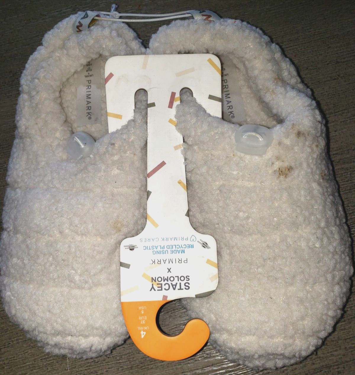 SAOLA NUOVE PANTOFOLE IN PILE fondo suola rigida taglia 4 USA taglia 5 SALOMONE stacey