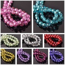 Shiny Plated Round Crystal Glass 4mm 6mm 8mm Loose Beads Wholesale Lot Findings