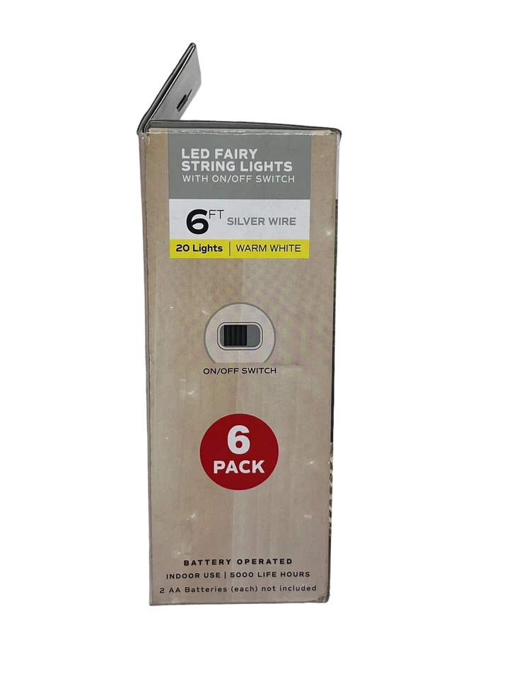Feit Electric 20-Light 6 Ft. Indoor LED Silver Wire Warm White Battery Operated - Image 3 of 4