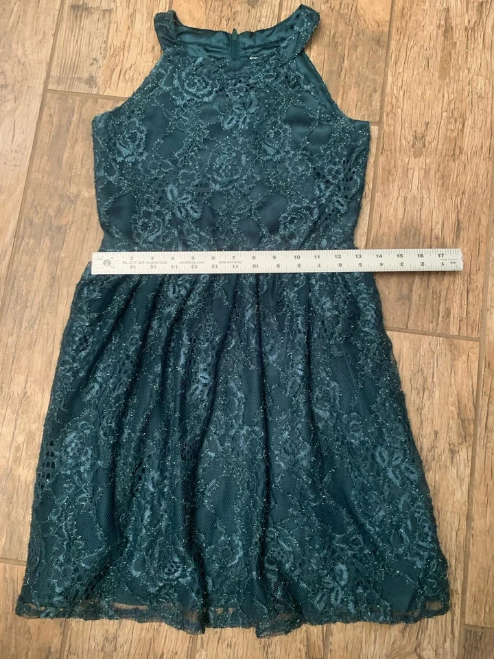 Children's Place Lace Girls Navy Blue Formal Holiday Dress NWT Size 12 - Image 2 of 4