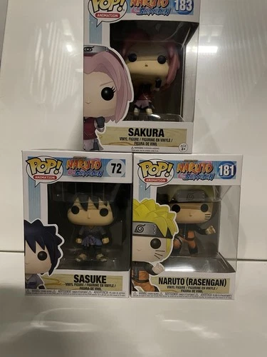 Funko Pop Sasuke #72, Naruto #181, Sakura #183 LOT