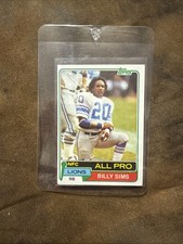 1981 Topps #100 Billy Sims Rookie Card RC EX Detroit Lions. rookie card picture
