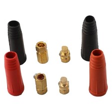 Black and Red Welding Cable Panel ConnectorPlug DKJ1025 Optimal Color Coding
