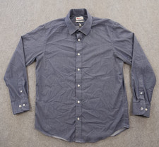 Lucky Brand Shirt Mens Medium Blue 15.5 Button Up Long Sleeve Slim Fit