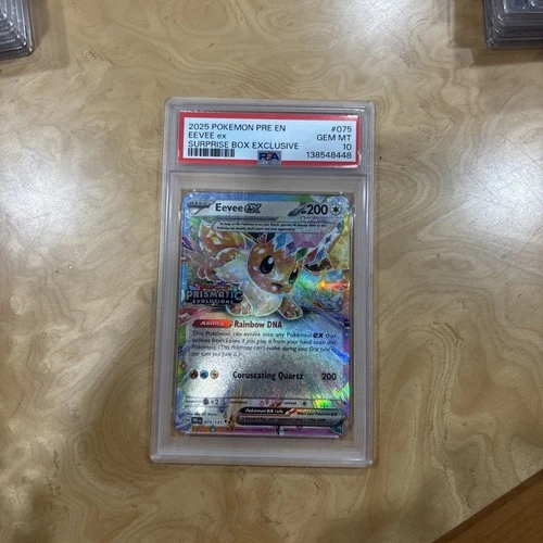 2025 Pokemon PRE EN Stamped #075 Eevee ex Surprise Box Exclusive PSA 10 #075