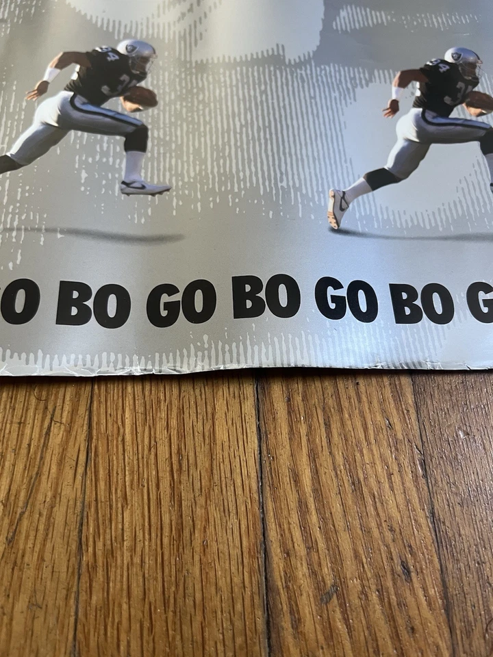 Vintage 90βs Nike Bo Jackson NFL Oakland Raiders βGo Boβ Poster Rare - Image 4 of 4