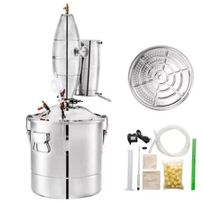 30 L Stainless Steel Alcohol Distiller, Home Brew Kit for Moonshine and Wine Mak