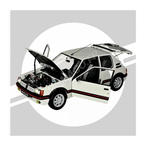 PEUGEOT 205 1.9 GTI WHITE METAL/PLASTIC KIT W/DETAILED INSTRUCTION 1:8 Ixo Model - Immagine 3 di 4
