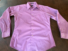 Soze 15 1/2 34-35 ARROW Fitted Shirt Long Sleeve Purple Wrinkle Free