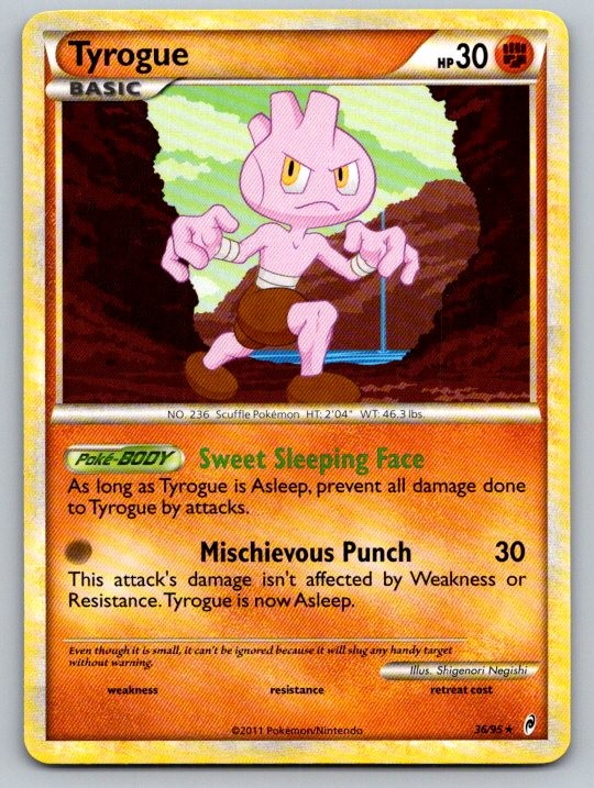 Tyrogue 36/95 Rare Call of Legends Pokemon Lightly Played