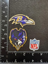 JUEGO DE 3 PARCHES DE HIERRO DE FÚTBOL AMERICANO DE LA NFL BALTIMORE RAVENS VER FOTO/REGLA