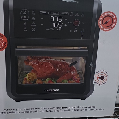 #ad Chefman ExacTemp 12 Qt Air Fryer Black 1700W Basket Rotisserie $75.00