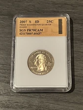 2007-S IDAHO Proof Washington Statehood Quarter SGS PR70CAM ID
