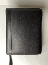 Franklin Covey Planner Compact Black Top Grain Leather Vintage Quest USA