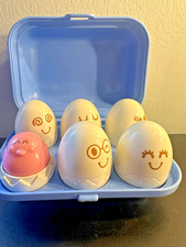 Vintage 1993 Tomy 6 Pack Hide Squeak Shape Eggs Case