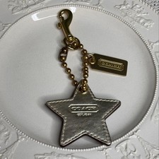COACH Star Shape Leather Key Charm 24a
