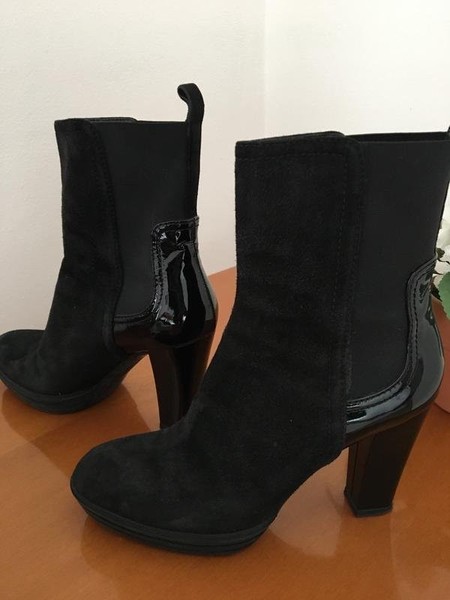 Women Hogan Boots Black Suede 37.5