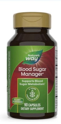 Nature's Way Blood Sugar Manager Capsules 90ct Plant Powered Cinnamon Gymnema