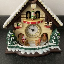 Avon Victorian Christmas Clock With Lights & Sounds Decoration Vintage WORKING