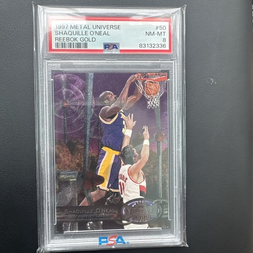 1997 Metal Universe Shaquille O’Neal Reebok Gold PSA 8 #50 POP 19