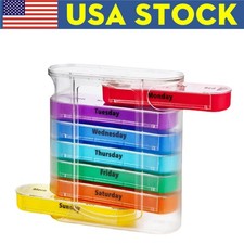 Weekly Pill Box Organizer 4 Times a Day 7 day Organizer Case Medicine Storage