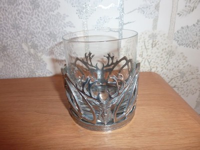 Atemberaubende A. E . Williams Zinn Hirsch & Distel Becher Glas sehr guter Zustand schönes Stück