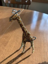 Handmade Beaded Standing Giraffe 6.5  Tall