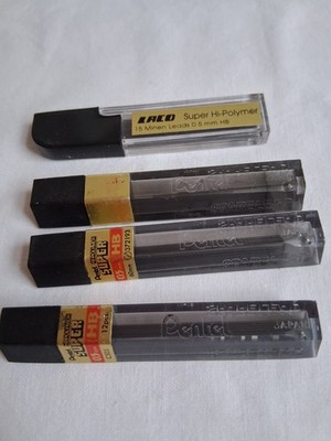 Alte Druckbleistift-Minen Pentel HI-Polymer super, 0,5 mm HB, 60 mm, ca 30 Stück