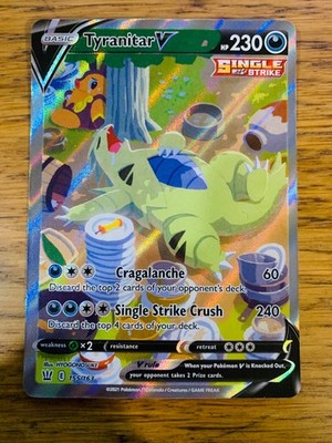 NM! Tyranitar V (155/163) Kampfstile Alt Art Ultra Rare Pokemon Karte!