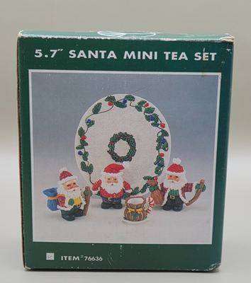 #ad Pacific Rim Santa Mini Tea Set 5.7quot; Christmas Village Accessory Item 76636 $14.42