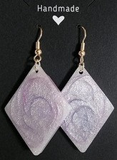 Glittery Pink Frosty Dangle Earrings With A Pink Stainless Steel Hook Back