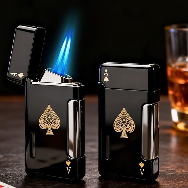 , Classic Pocket Ace Lighters With Gift Box For Men, Visi...