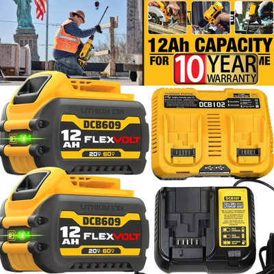 For Dewalt DCB609 20V/60V MAX FLEXVOLT 12.0Ah Lithium ion Battery / Dual Charger