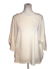 Max Studio Women's Plus Size 1X Ivory Rauched 3/4 Sleeve Shirt Top NEW