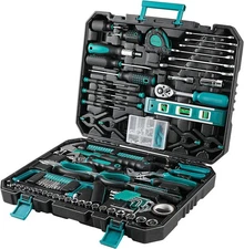 198 Piece Tool Box, Hand Tool Set, Ratchet Socket Tool Set, Screwdriver Set,