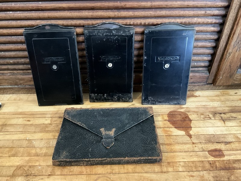 Set Of 3 Antique Voigtlander Plate Camera Film Holders With Case