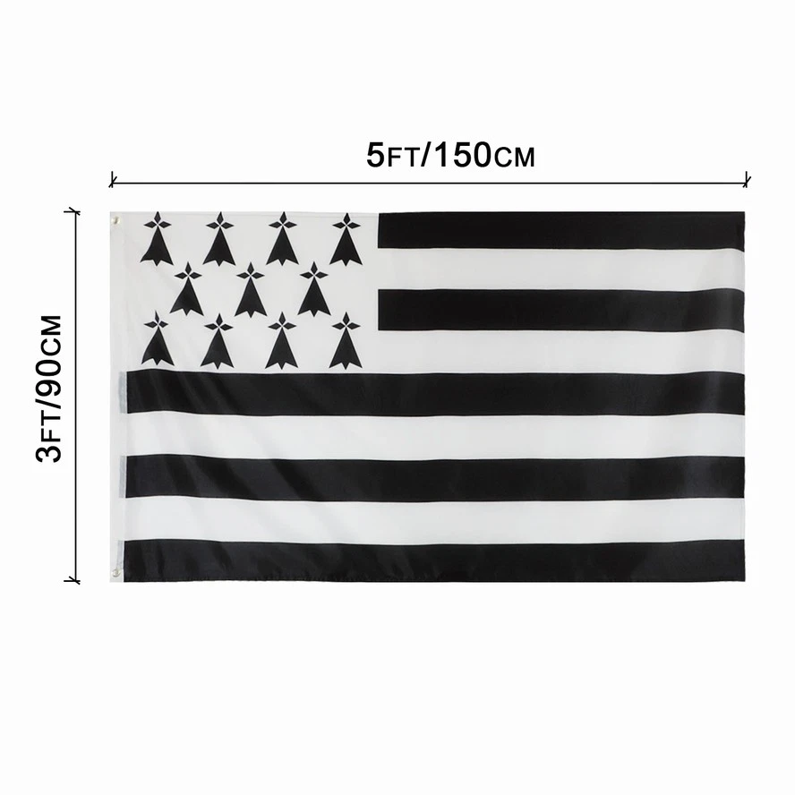 DRAPEAU BRETAGNE 150x90cm - DRAPEAU BRETON 150 cm X 90 - Neuf - Photo 2/4