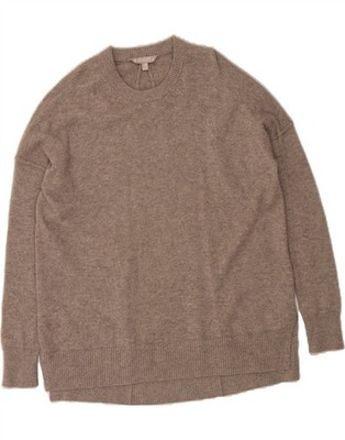 Athleta Damen Longline Oversize Rundhals Pullover Pulli UK 6 XS Grau CW06