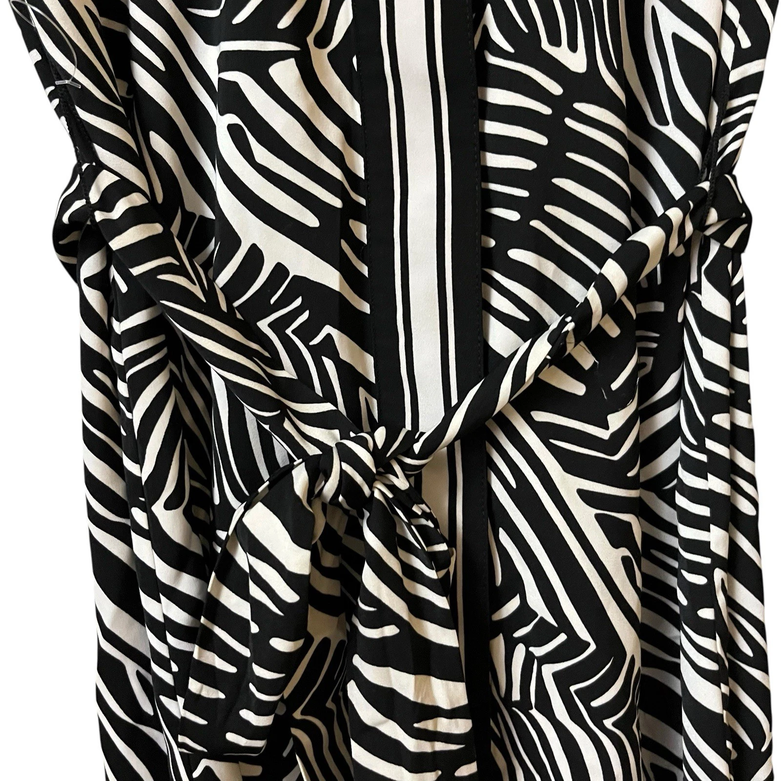 Abito Michael Kors stampa zebrata bottoni cintura manica lunga taglia small