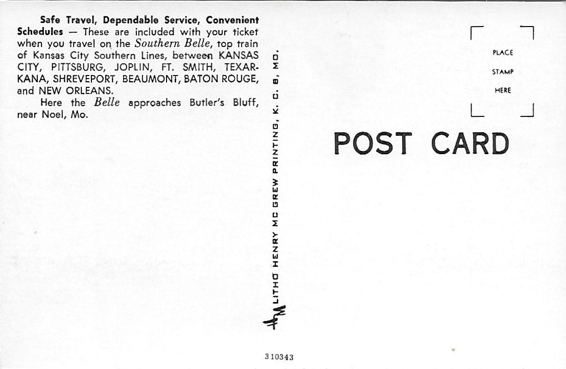 Kansas City Southern Railroad / Southern Belle / Noel, MO /Chrome