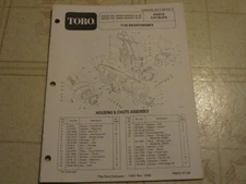 Toro 1132 38580 38565 snow thrower blower Parts Catalog Manual 1988