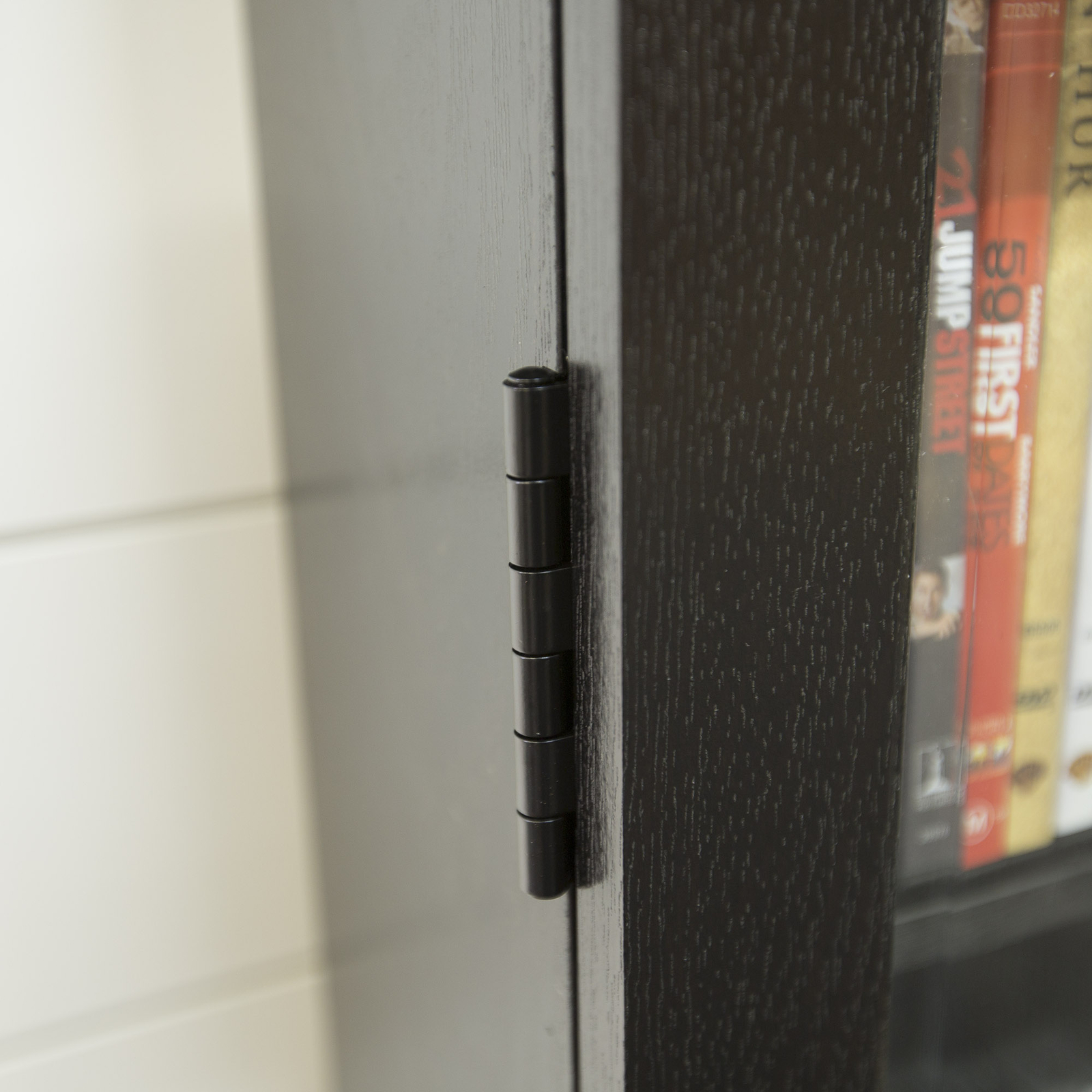 CD, DVD, Blu-Ray Black Media Tower Storage Cabinet,Walker Edison
