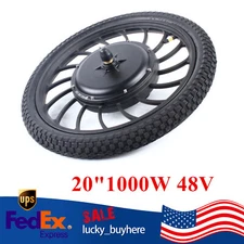 20" Front Wheel Electric Bicycle Conversion Kit Motor Hub E Bike 1000W 48V