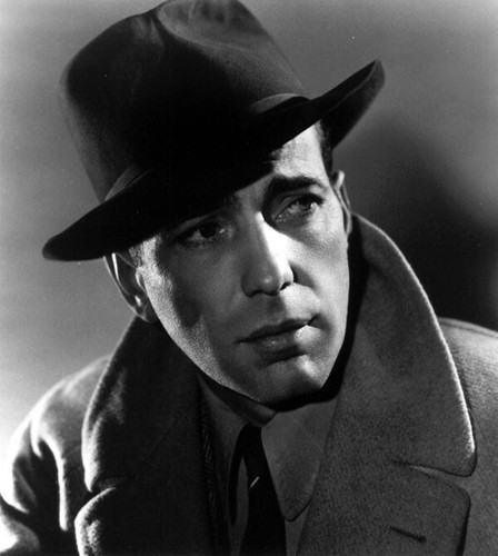 Humphrey Bogart early pose in overcoat 