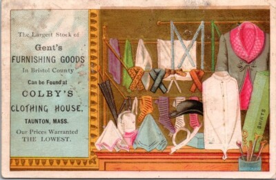 Taunton MA Colby's Clothing House Display Mens Gents Furnishing Goods NQV1