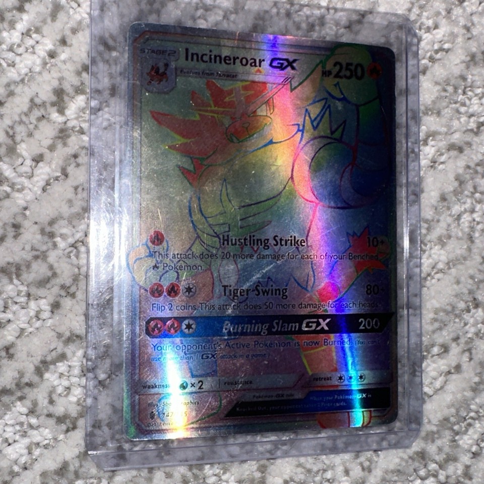 Incineroar GX 147/145 Ultra Rare Rainbow Full Art Guardians Rising ...