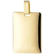 Pendant engraving engraving plate gold pendant square made of 585 gold yellow gold solid