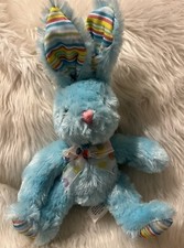 Burton + Burton Blue Bunny Plush Stuffed Animal Striped Ears Polk A Dot Bow